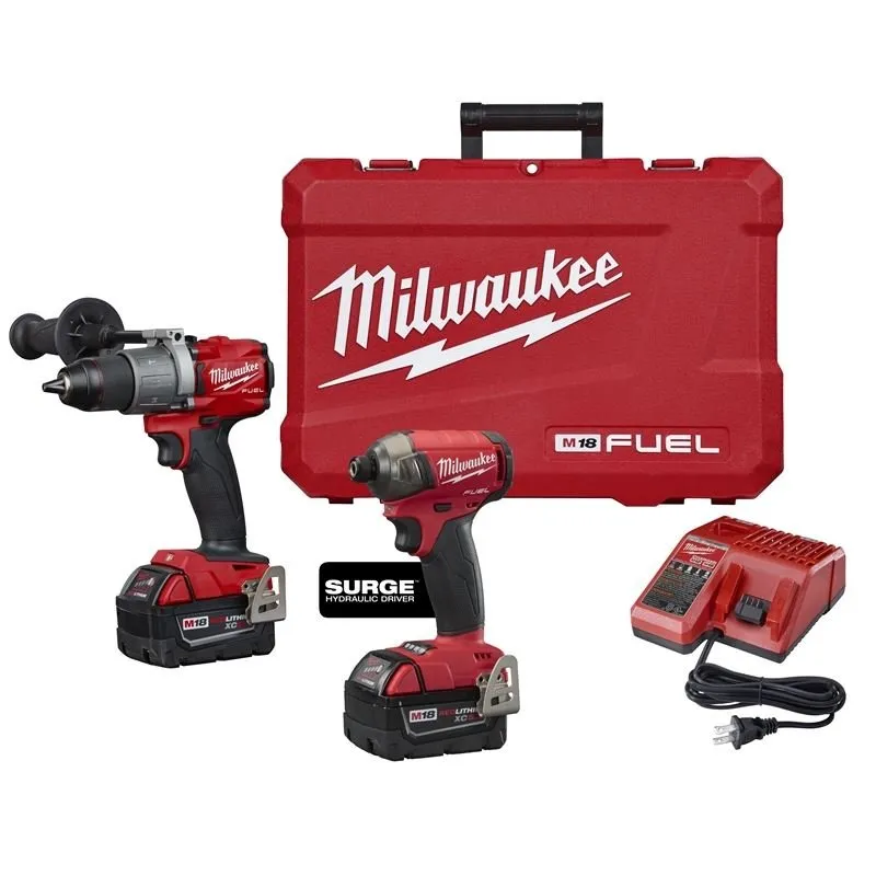 2999-22 M18 FUEL 18-Volt Lithium-Ion Brushless Cordless Surge Impact Driver/Hammer Drill Combo Kit – 2 Tool