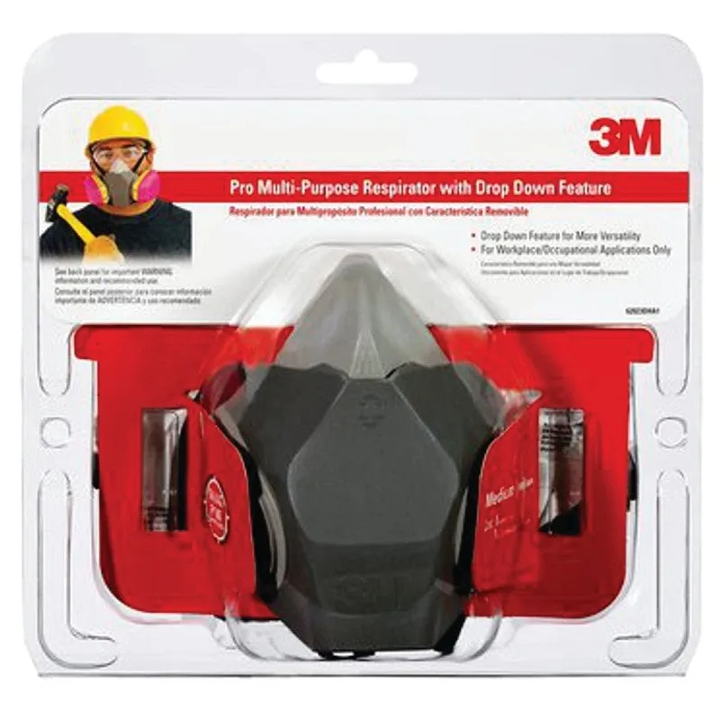 3M 65021HA1-C Valved Household Respirator, M Mask, Dual Cartridge, Multi-Color