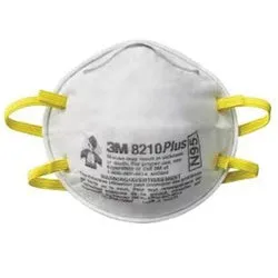 3M 8210PH3-DC Respirator, One-Size Mask, N95, P95 Filter Class, 95 % Filter Efficiency, White