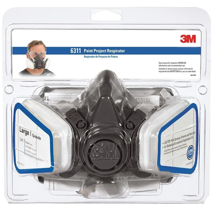 3M TEKK Protection 6311PA1-A/R6311 Valved Paint Respirator, L Mask, P95 Filter Class, 95 % Filter Efficiency