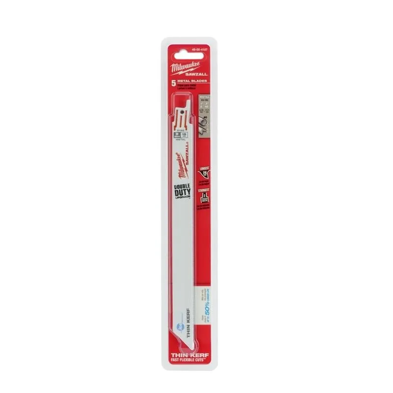 48-00-4187 9 in. 14 TPI Thin Kerf Ice Hardened SAWZALL Blades – 5 Pack