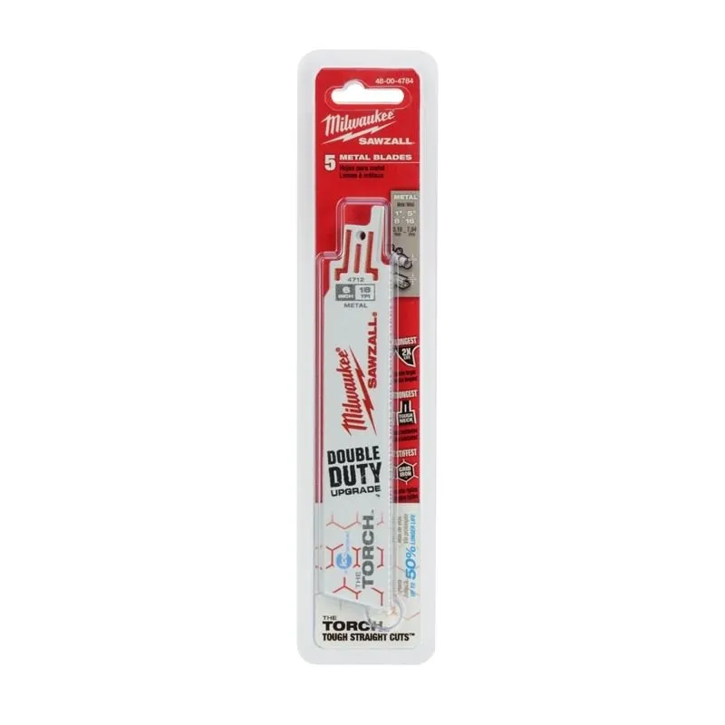 48-00-4784 6 in. 18 TPI THE TORCH Ice Hardened SAWZALL Blades – 5 Pack