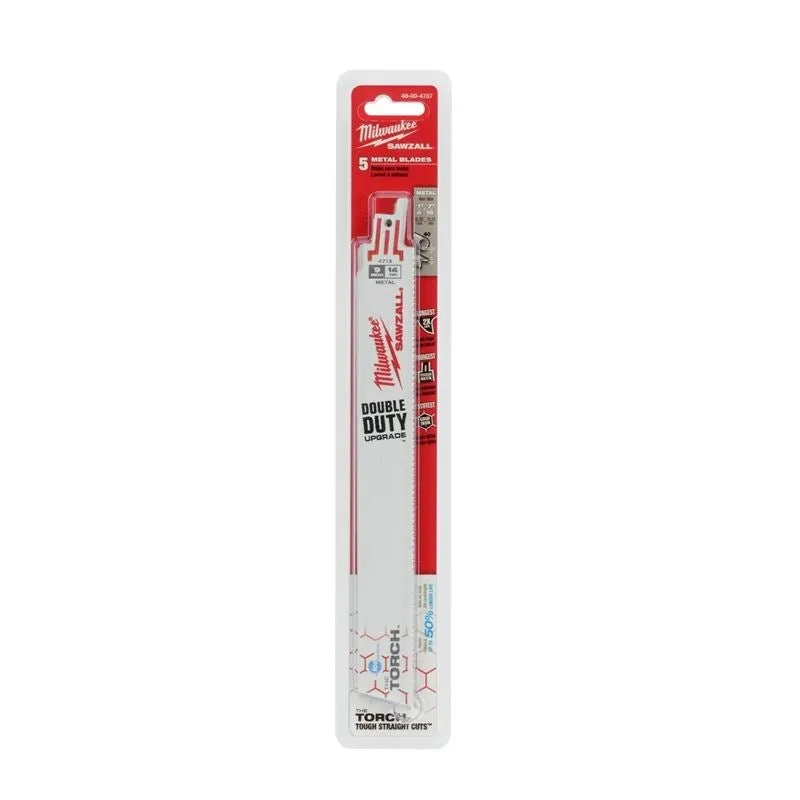48-00-4788 9 in. 18 TPI THE TORCH Ice Hardened SAWZALL Blades – 5 Pack