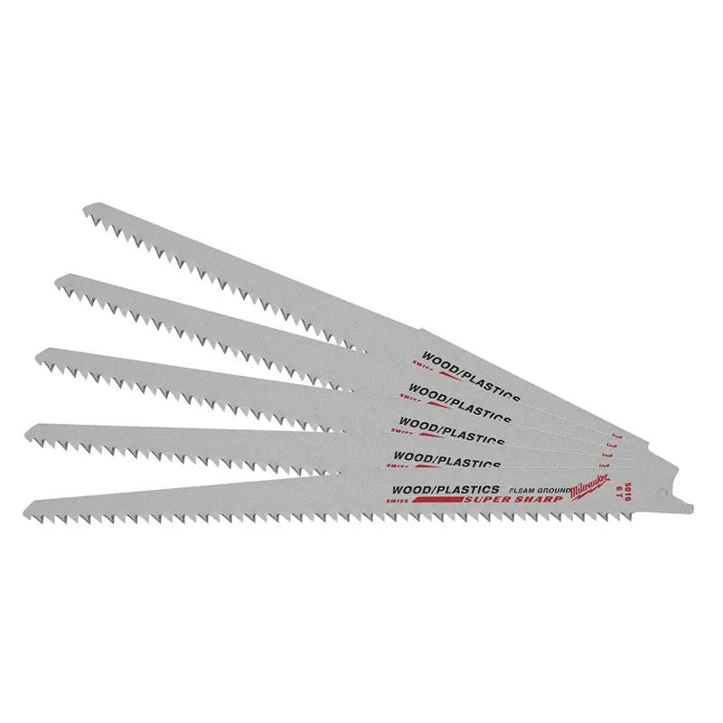 48-00-5016 9 in. 6 TPI Fleam Ground SAWZALL Blades – 5 Pack
