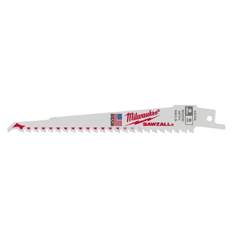 48-00-5035 6 in. 5 TPI SAWZALL Blades – 5 Pack