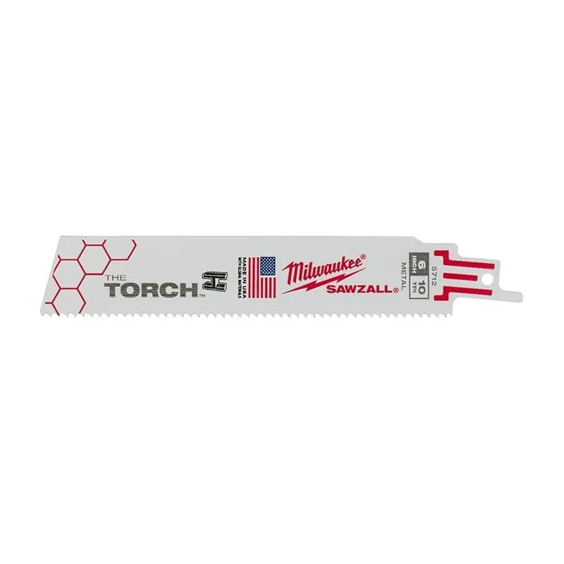 48-00-5712 6 in. 10 TPI THE TORCH SAWZALL Blades – 5 Pack