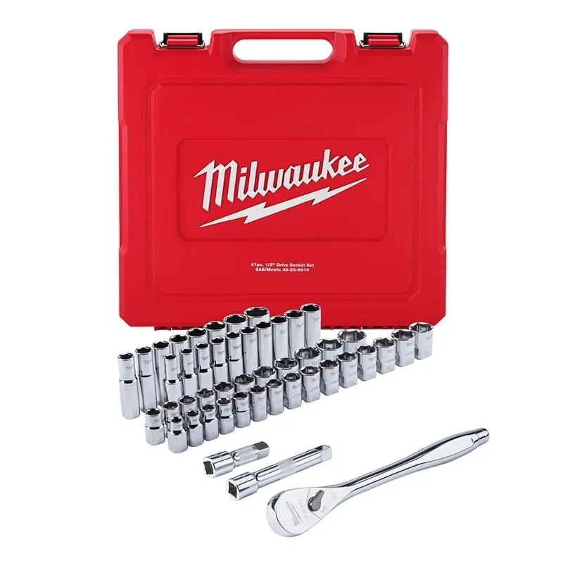 48-22-9010 47 pc. 1/2 in. Socket Wrench Set (SAE Metric)