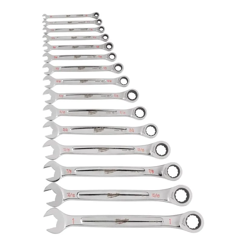 48-22-9416 Ratcheting Combination Wrench Set – SAE – 15 Piece