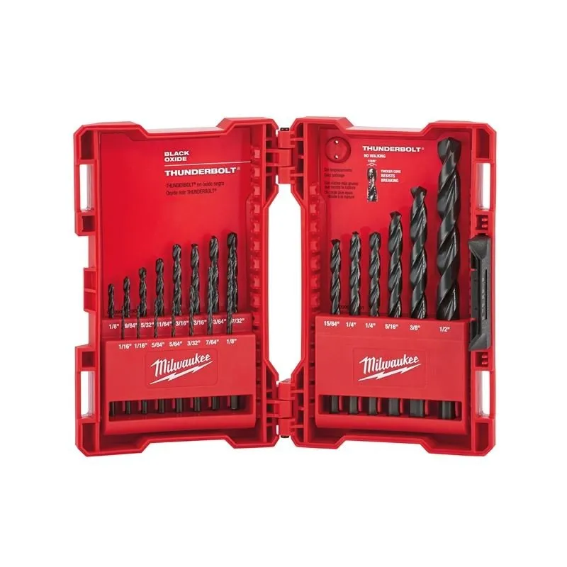 48-89-2801 Thunderbolt Black Oxide Drill Bit Set – 21 Piece