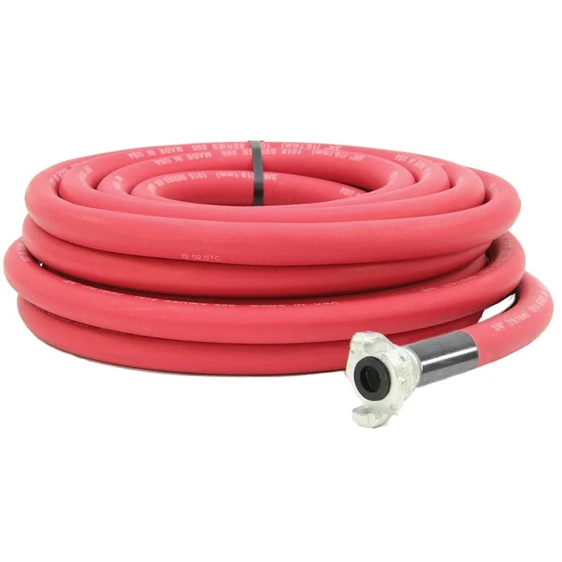 Abbott Rubber 1025-0750R-50-CRS Air Hose, 3/4 in ID, 50 ft L, MNPT, 300 psi Pressure, EPDM Rubber, Red