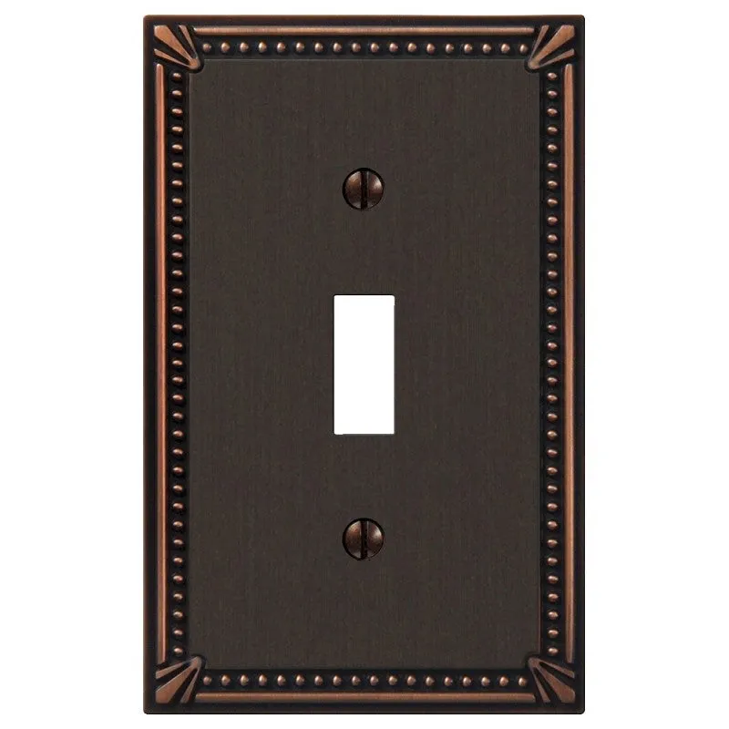 AmerTac 74TDB Switch Wallplate, 1 -Gang, Metal, Aged Bronze (Pack of 4)