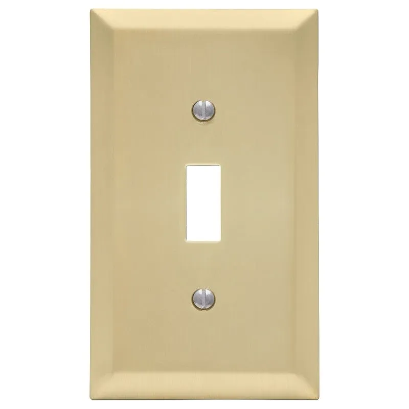 Amerelle 163TSB Wallplate, 4-11/16 in L, 2-7/8 in W, 1 -Gang, Steel, Satin Brass (Pack of 4)