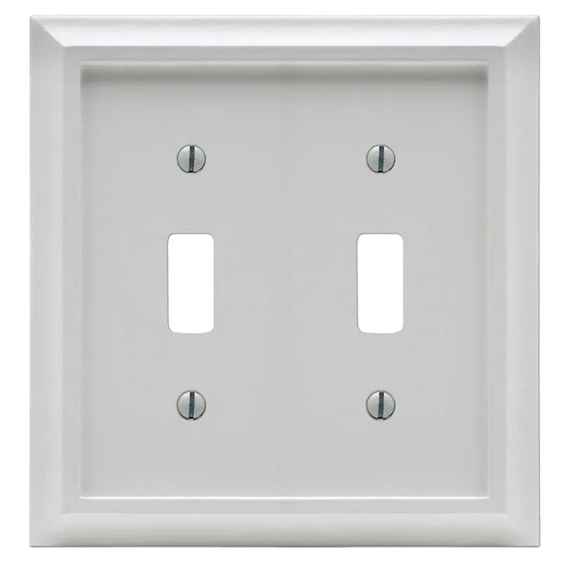 Amerelle 2040TTW Wallplate, Decorative, 2-Gang, Wood, White (Pack of 3)