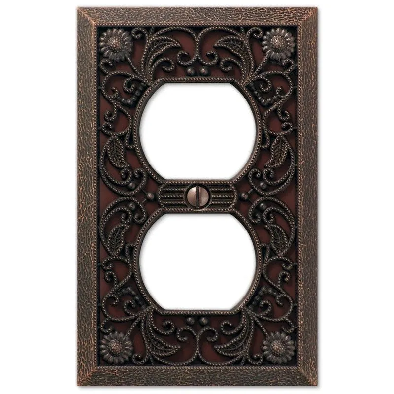 Amerelle 65DDB Wallplate, 4-1/2 in L, 2-13/16 in W, 1 -Gang, Metal, Aged Bronze (Pack of 4)
