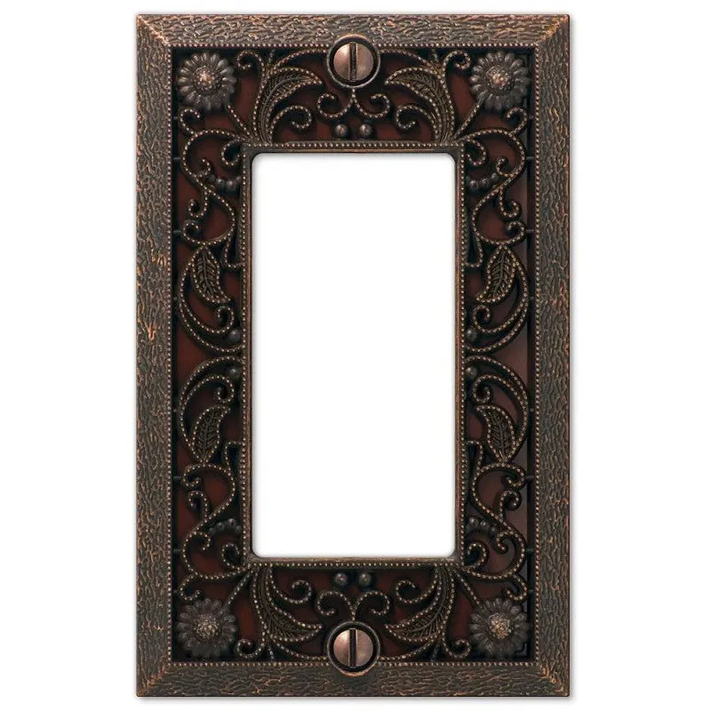 Amerelle 65RDB Wallplate, 4-1/2 in L, 2-13/16 in W, 1 -Gang, Metal, Bronze (Pack of 4)