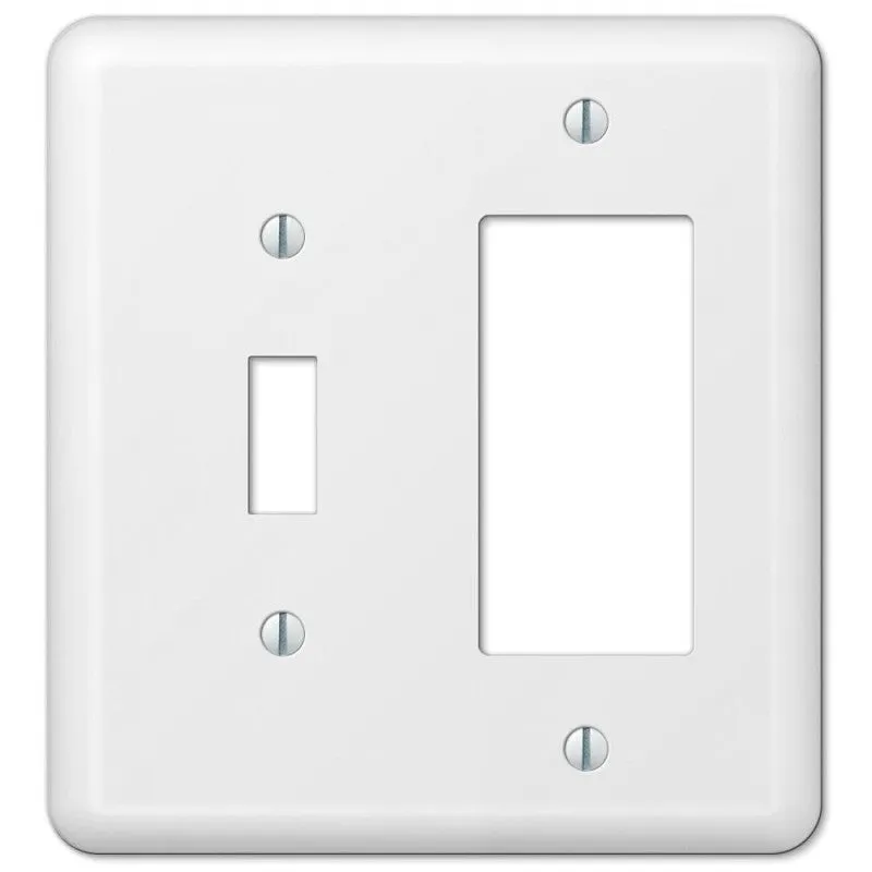 Amerelle 935TRW Wallplate, 5 in L, 4-5/8 in W, 2 -Gang, Steel, White, Wall Mounting (Pack of 3)