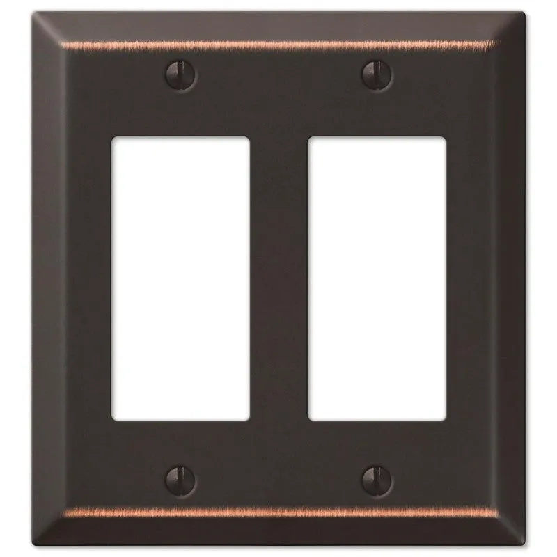 Amerelle Century 163RRDB Wallplate, 4-15/16 in L, 4-9/16 in W, 2 -Gang, Steel, Bronze (Pack of 3)