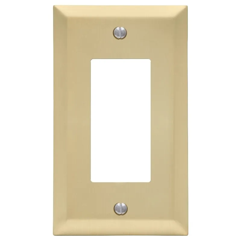 Amerelle Century 163RSB Wallplate, 4-15/16 in L, 2-7/8 in W, 1 -Gang, Steel, Gold, Satin Brass (Pack of 4)