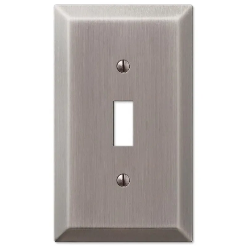 Amerelle Century Series 163TAN Wallplate, 1-Toggle, 4-15/16 in L, 2-7/8 in W, 1-Gang, Steel, Antique Nickel (Pack of 4)