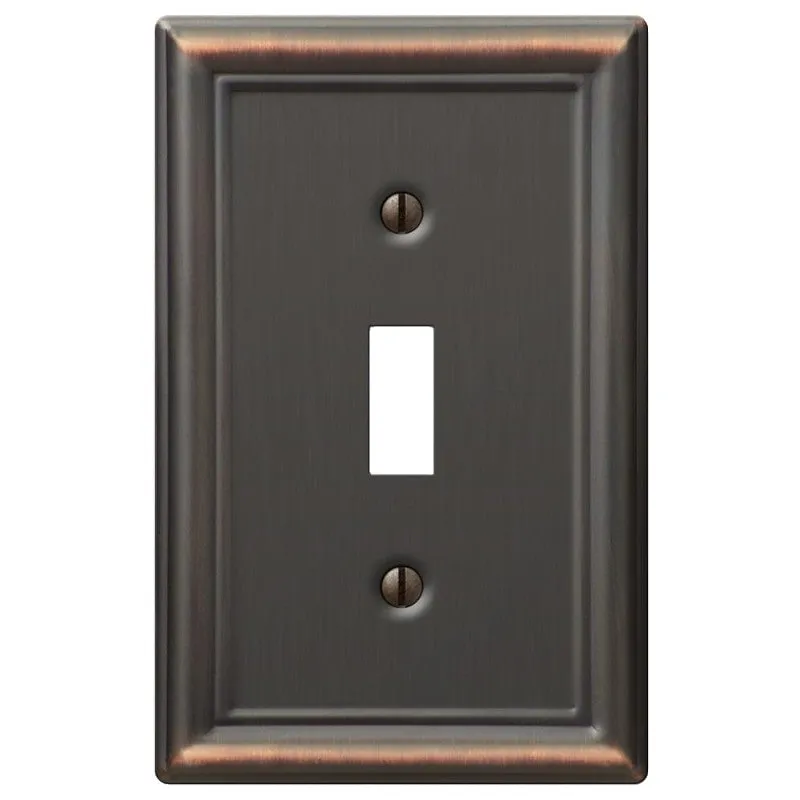 Amerelle Chelsea 149TDB Wallplate, 4-7/8 in L, 3-1/8 in W, 1 -Gang, Steel, Aged Bronze (Pack of 4)