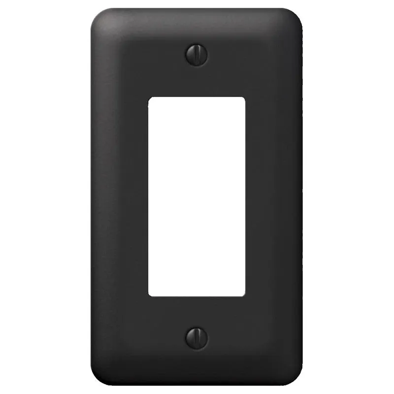 Amerelle Devon Series 935RBK Wallplate, 5 in L, 2-13/16 in W, 1-Gang, Steel, Black (Pack of 6)
