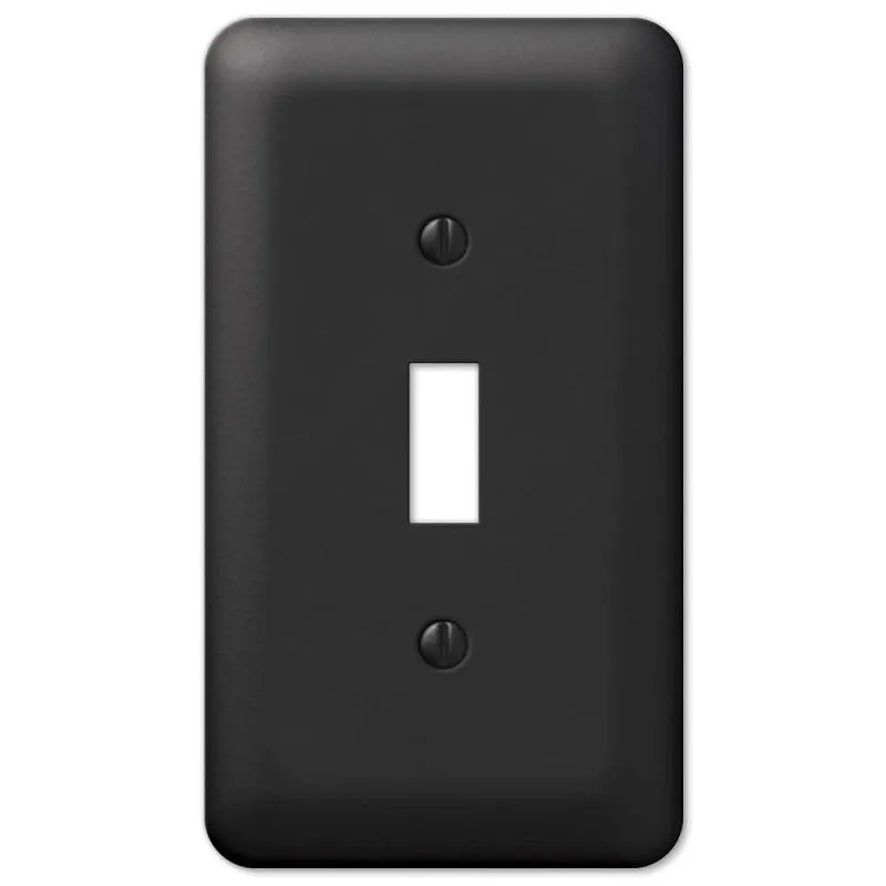 Amerelle Devon Series 935TBK Wallplate, 1-Toggle, 5 in L, 2-13/16 in W, 1-Gang, Steel, Black (Pack of 6)