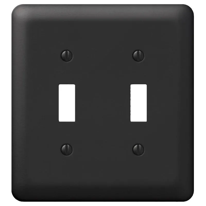 Amerelle Devon Series 935TTBK Wallplate, 5 in L, Black, 4-5/8 in W, 2-Gang, Steel (Pack of 3)