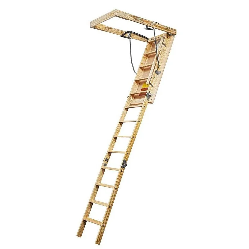 American Stairways Husky 444 Series 4255489 Disappearing Stairway, 8 ft 9 in H Ceiling, 250 lb, 1 ft W Step, 1/EA