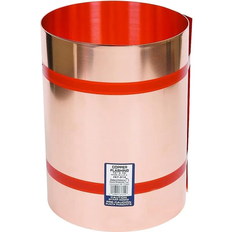 Amerimax 67314 Flashing Roll, 10 ft OAL, 14 in OAW, Copper