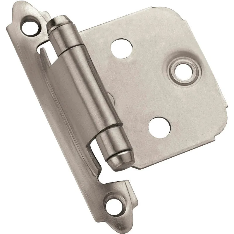 Amerock 1887612 Cabinet Hinge, 3/8 in Inset, Satin Nickel, 2-3/4 in L x 2 in W, Variable Overlay Hinge, 10/PK