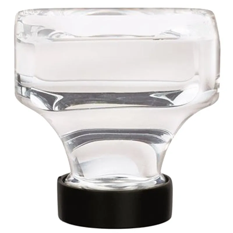 Amerock Glacio Series BP36653CBBR Cabinet Knob, 1-5/16 in Projection, Glass/Zinc, Black Bronze/Clear