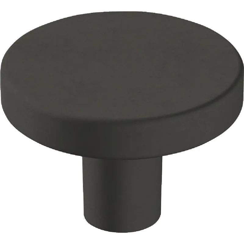 Amerock Versa Series BP36904-FB Cabinet Knob, 1 in Projection, Zinc, Flat Black