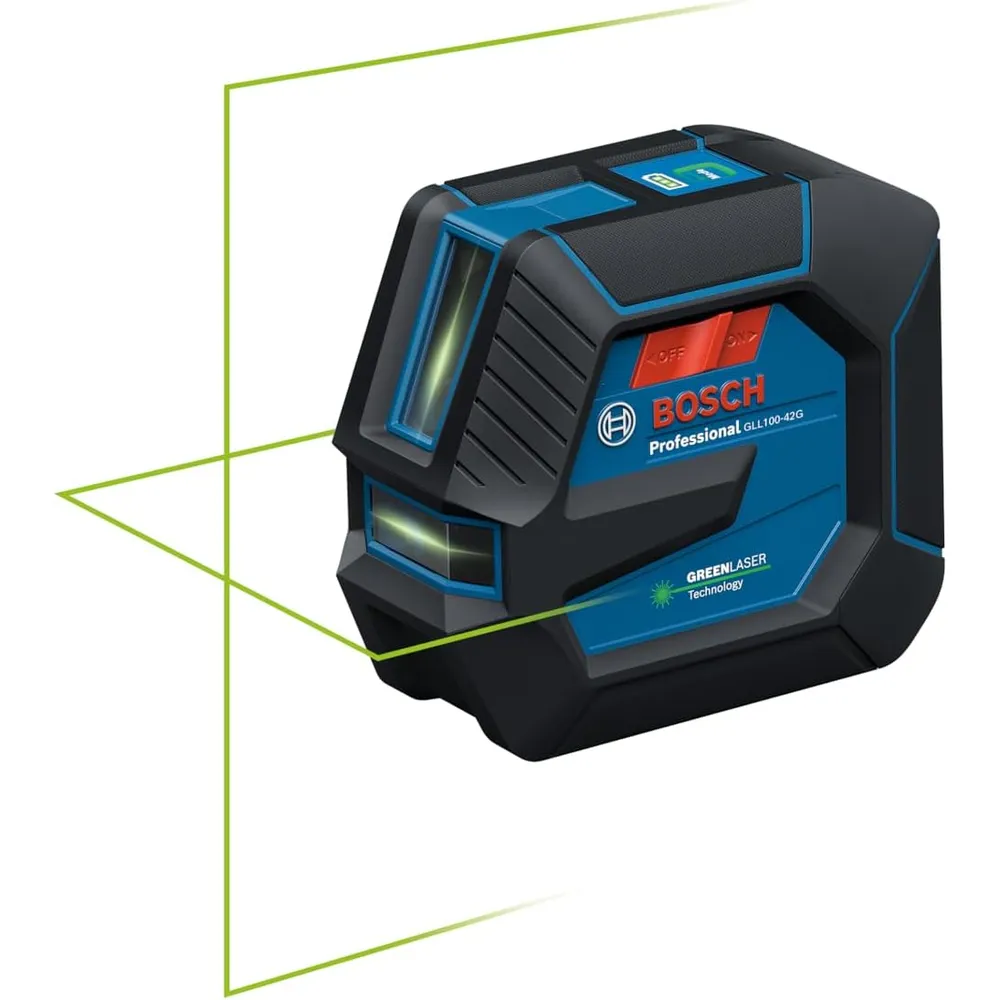 BOSCH GLL100-42GL 3.7V Green-Beam Self-Leveling Cross-Line Laser with Li-Ion Battery