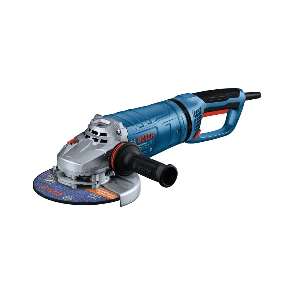 BOSCH GWS25-180JR 7 In. Large Angle Grinder – 15 Amp W/ Lock-On Trigger Switch and Rotatable Main Handle