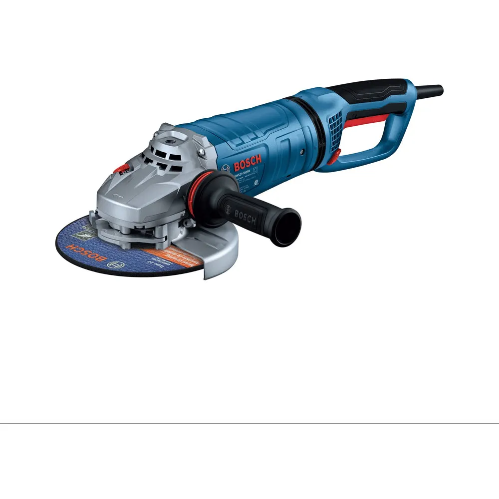 BOSCH GWS25-180PR 7 In. Large Angle Grinder – 15 Amp W/ No-Lock On Trigger Switch and Rotatable Main Handle