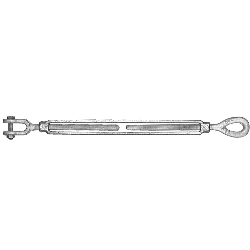 Baron 18-1/2X9 Turnbuckle, 2200 lb Working Load, 1/2 in Thread, Jaw, Eye, 9 in L Take-Up, Galvanized Steel