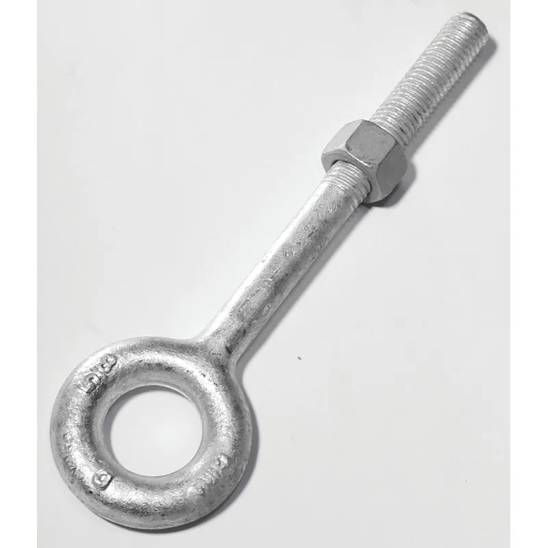 Baron 24-5/8X8 Eye Bolt, 5/8 in Thread, 3 in L Thread, 1-1/4 in ID x 2-1/2 in OD Dia Eye, 8 in L Shank, Galvanized Steel