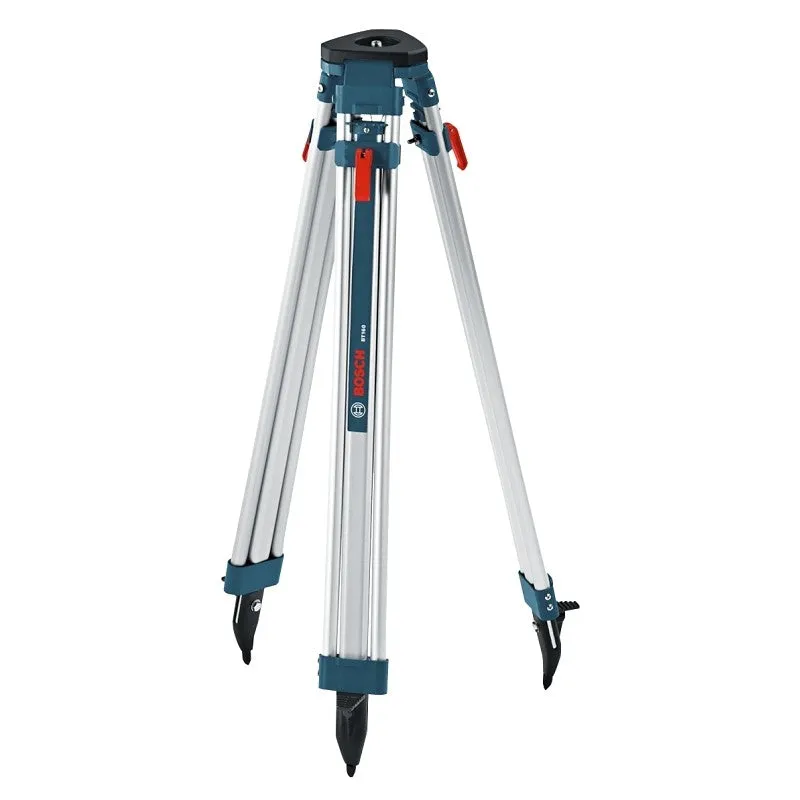 Bosch BT160 Contractor’s Tripod, 38 in Min H, 63 in Max H, 5/8-11 Mounting, Aluminum