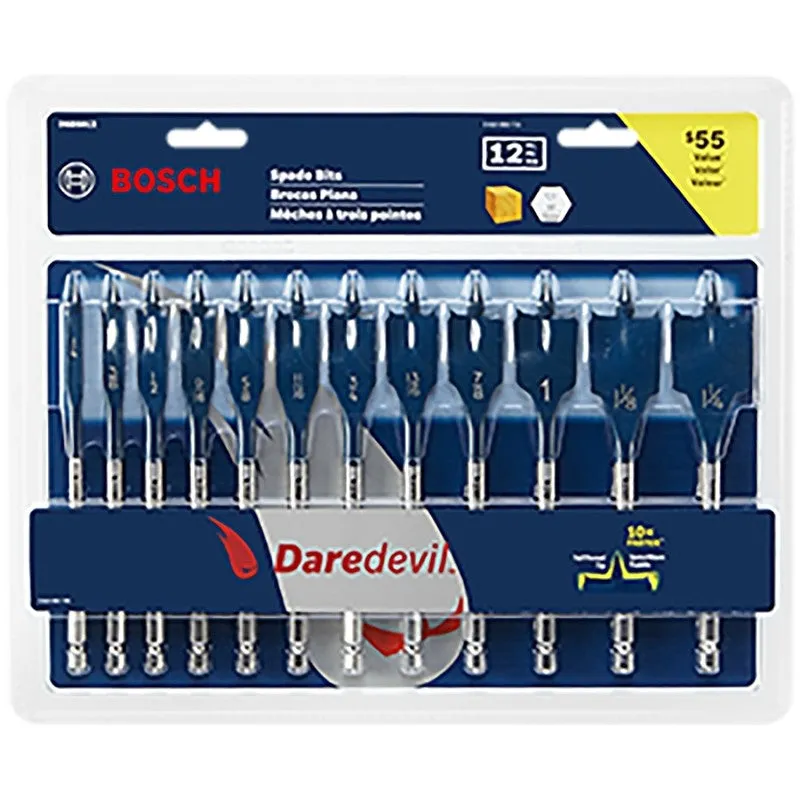 Bosch DSB5012 Spade Drill Bit Set, 12-Piece, Carbon Steel (Pack of 5)