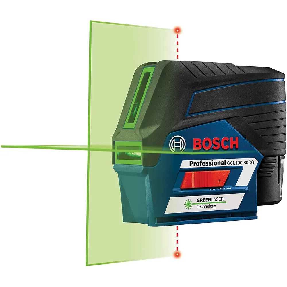 Bosch | GCL100-80CG 12V Max Connected Green-Beam Cross-Line Laser with Plumb Points