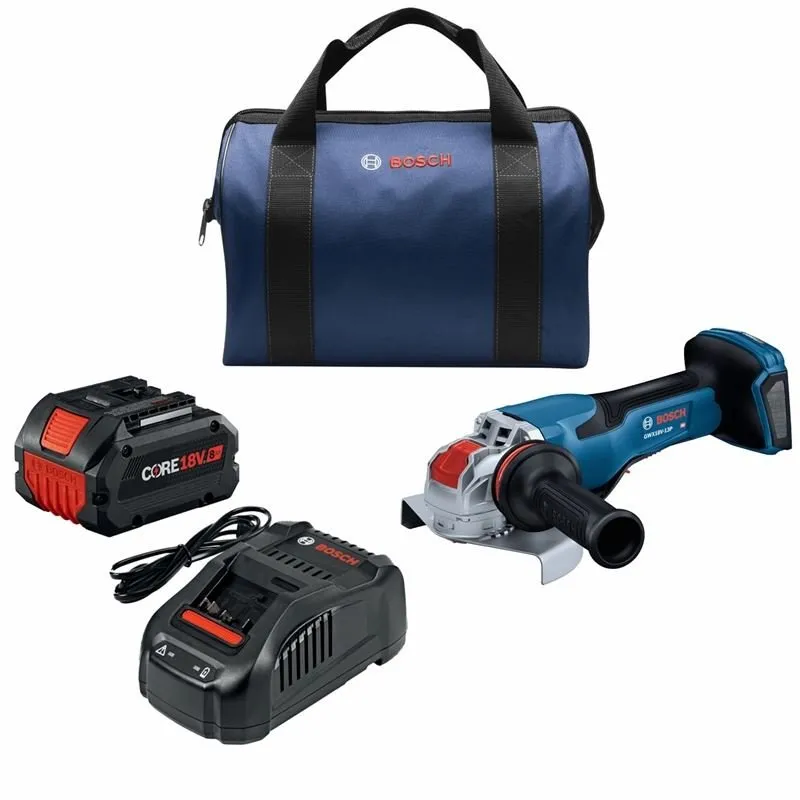 Bosch GWX18V-13PB14 PROFACTOR 18V Spitfire X-LOCK 5 – 6 In. Angle Grinder with Paddle Switch and (1) CORE 18V 8.0 Ah PROFACTOR Performance Battery