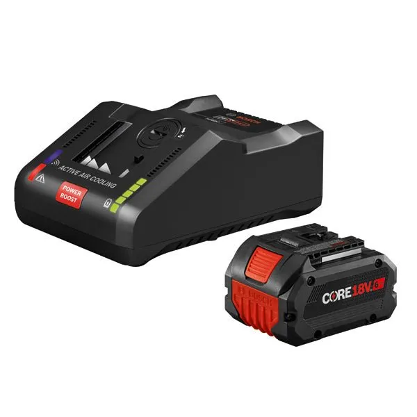 bosch gxs18v 19n16 18v starter kit with 1 core18v 6 ah high power battery and 1 18v 16 amp battery t
