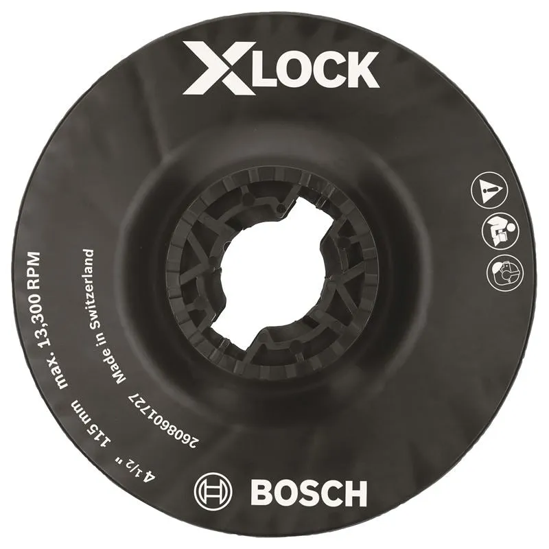 Bosch MGX0450 4-1/2 In. X-LOCK Backing Pad with X-LOCK Clip – Medium Hardness
