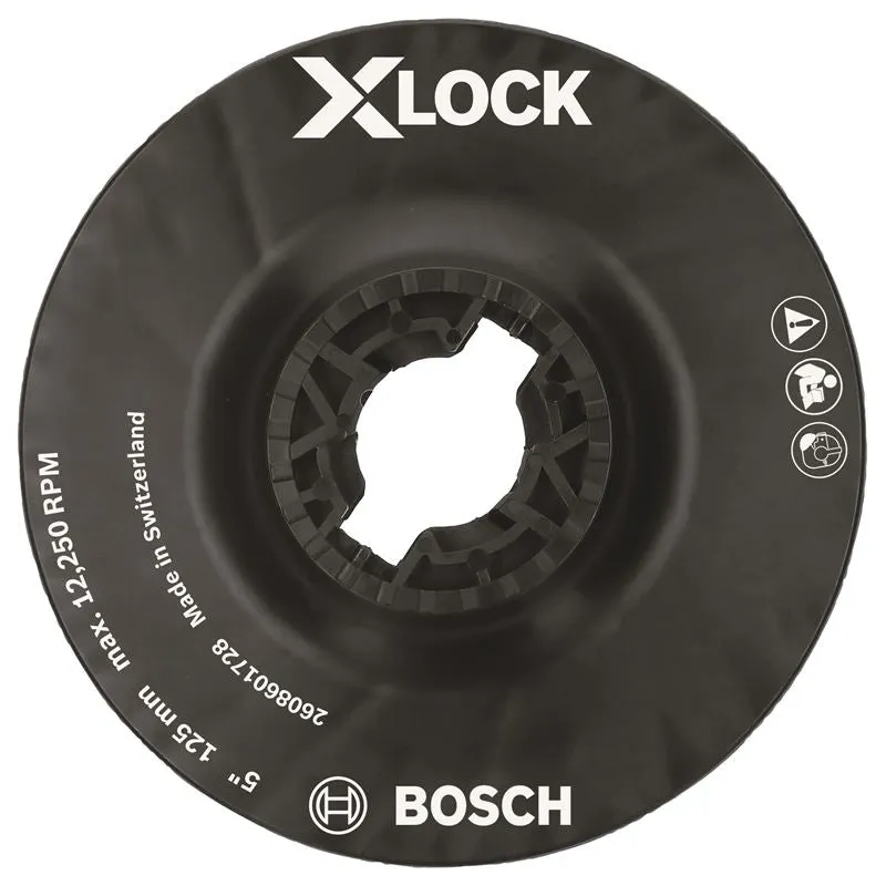 Bosch MGX0500 5 In. X-LOCK Backing Pad with X-LOCK Clip – Medium Hardness