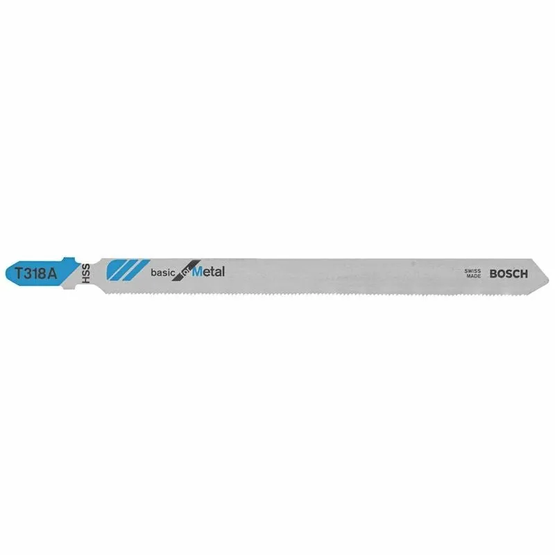 Bosch T318A100 100 pc. 5-1/4 In. 24 TPI Basic for Metal T-Shank Jig Saw Blades