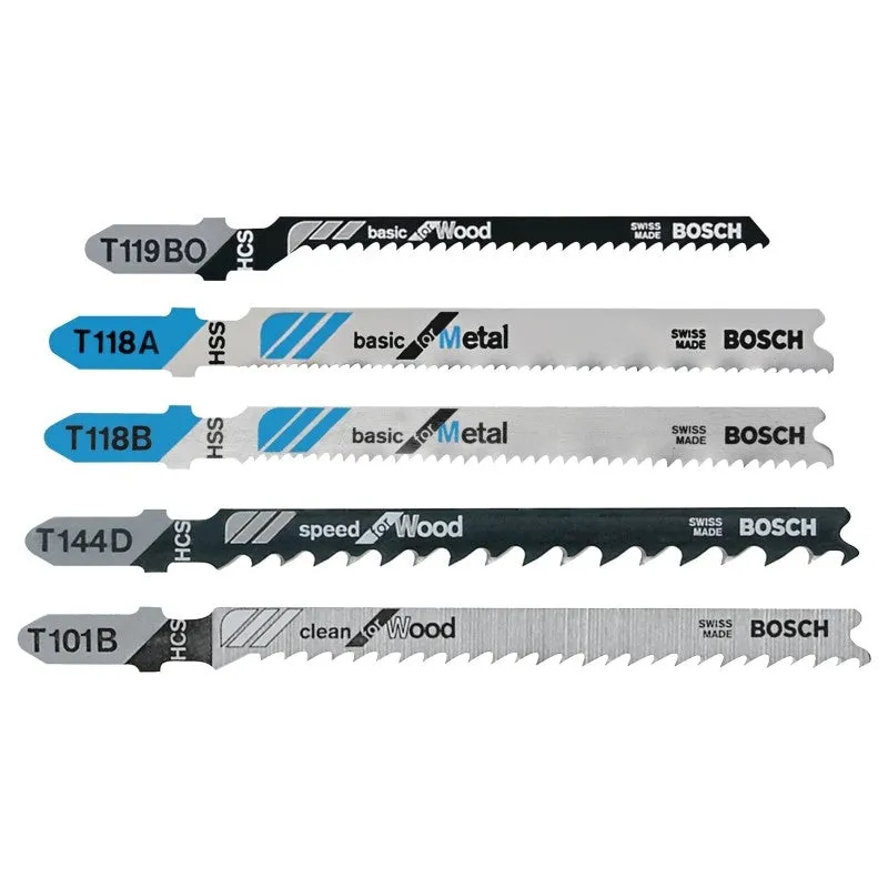 Bosch T500 Jig Saw Blade Kit, 5-Piece, Bi-Metal