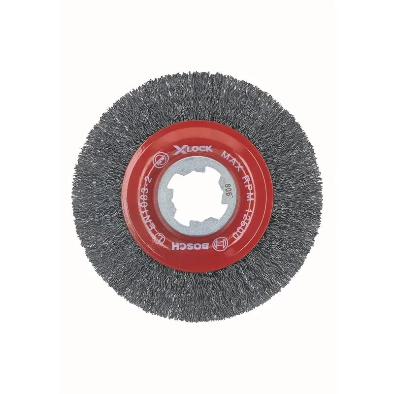 Bosch WBX418 4-1/2 In. Wheel Dia. X-LOCK Arbor Tempered Steel Crimped Wire Wheel