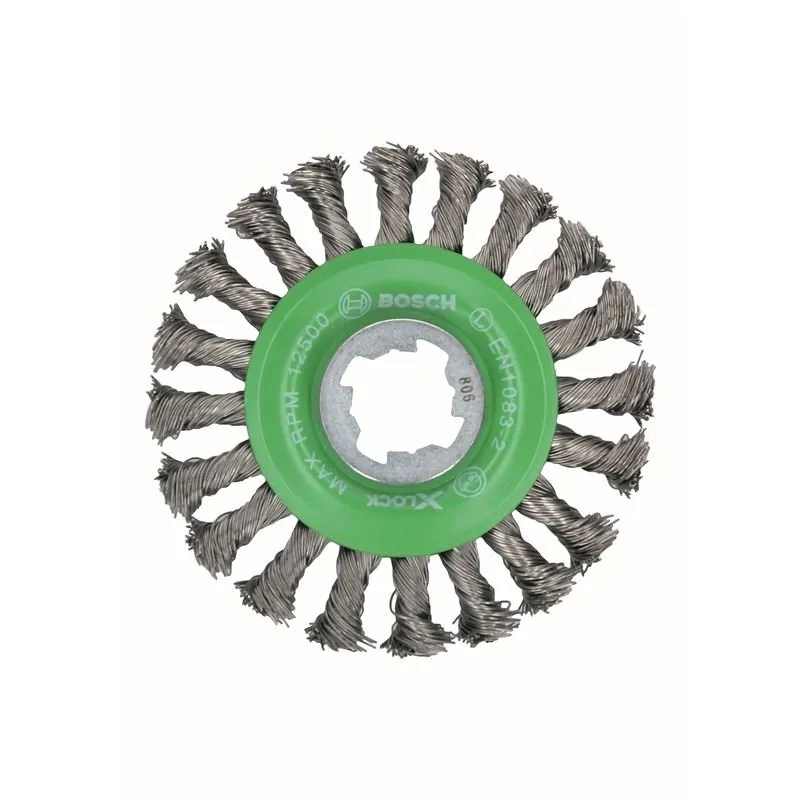 Bosch WBX429 4-1/2 In. Wheel Dia. X-LOCK Arbor Stainless Steel Full Cable Knotted Wire Wheel