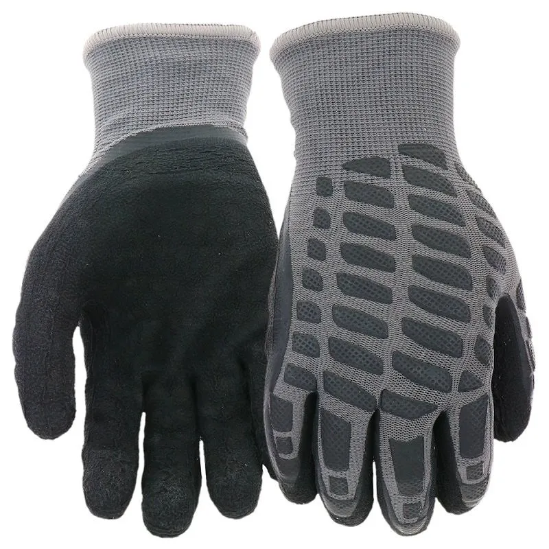 Boss Arctik B93121-L Work Gloves, Men’s, L, Wing Thumb, Elastic Knit Wrist, Slip-On Cuff, Latex/Polyester, Black