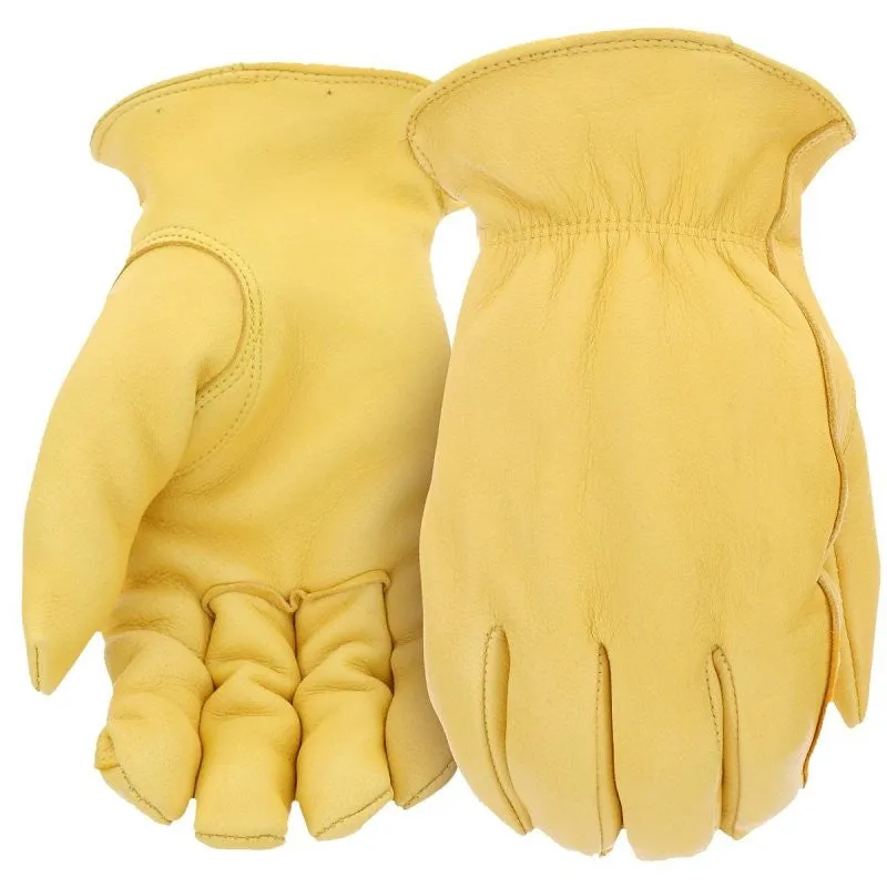 Boss Arctik B98401-XL Work Gloves, Men’s, XL, Keystone Thumb, Elastic Wrist, Slip-On Cuff, Deerskin Leather, Brown